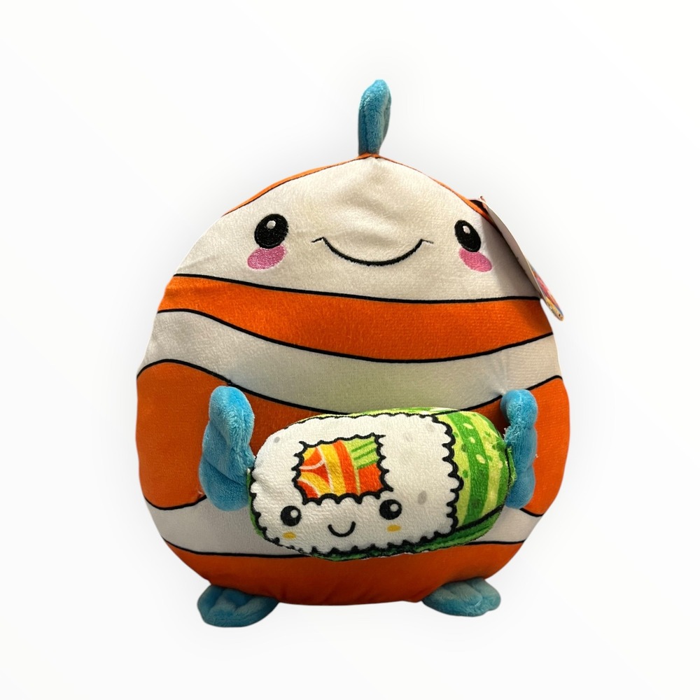 Peek-A-Boo Toys Yummeez Clownfish Sushi Plush Orange White Blue YZ3005 Stuffed
